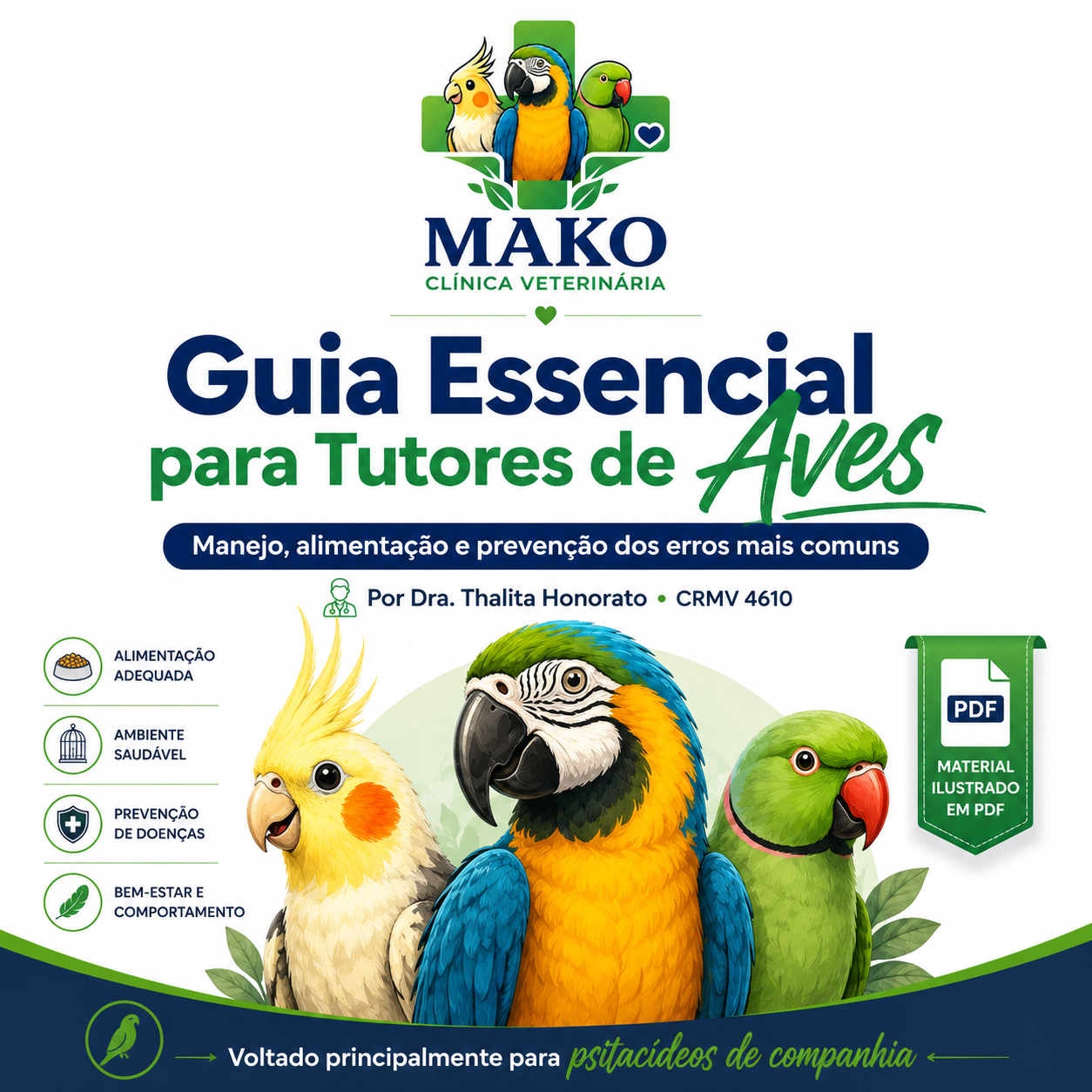 Capa do Guia Essencial para Tutores de Aves